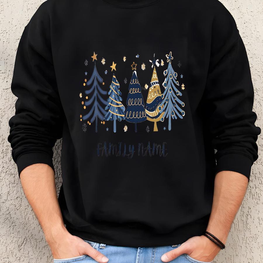 Custom Christmas Family Name Sweatshirt, Personalized Family Name Christmas Sweater, Christmas Gift For Family ,christmas Family Crewneck Sweatshirt