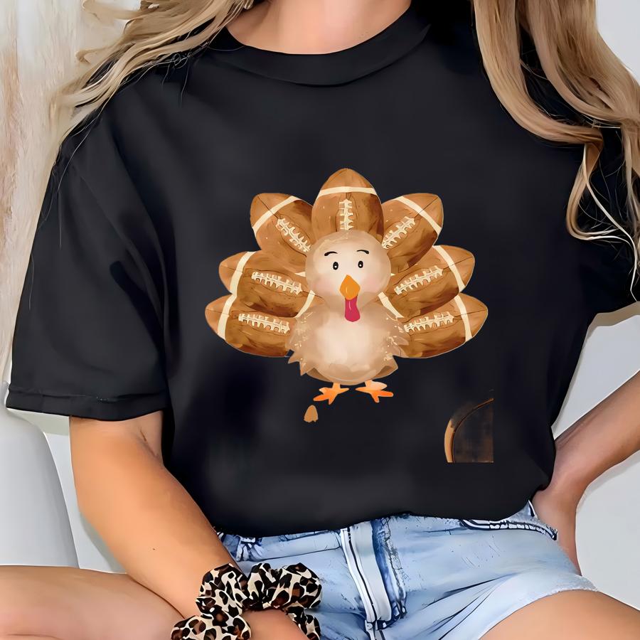 Personalized Toddler Thanksgiving Shirt: Football Turkey Gift T-shirt