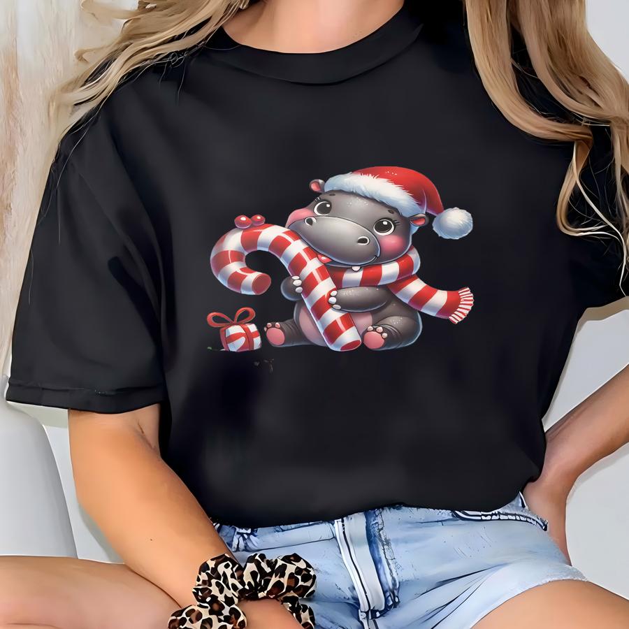 Hippo Ornament Custom Hippo Christmas Ornament Personalized Animal Ornament For Boy Cute Girl Christmas 2025 Keepsake With Name And Date T-shirt