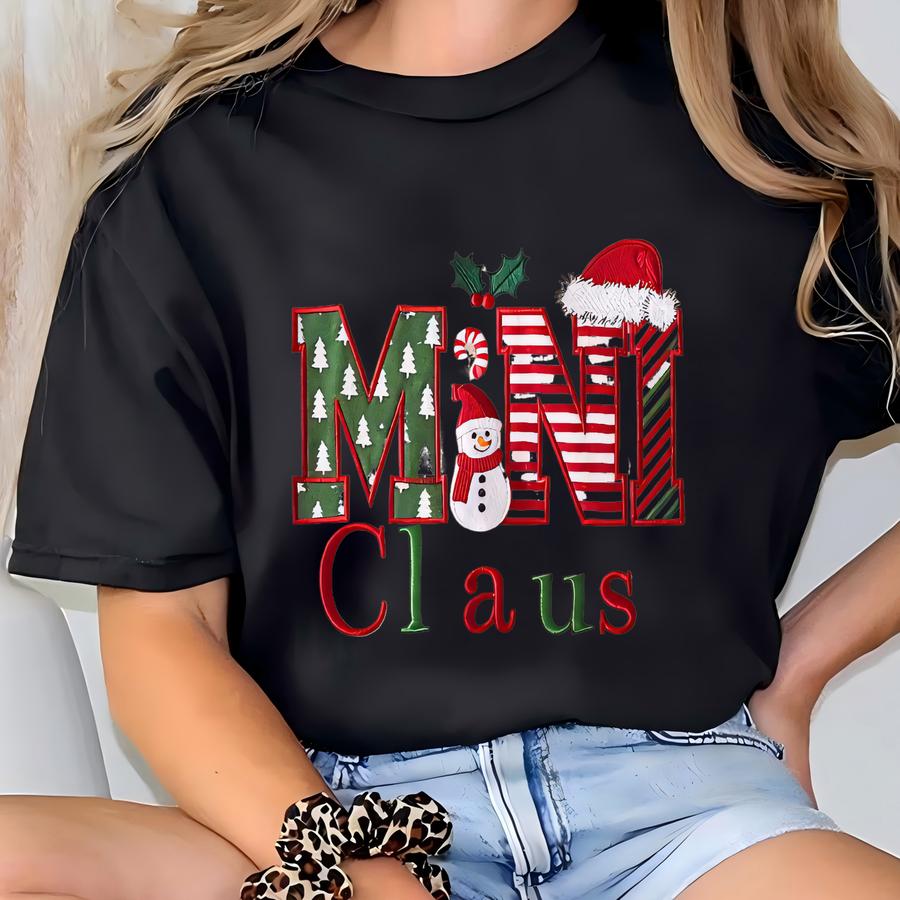 Mini Claus Sweatshirt, Christmas Daughter Y Shirt, Matching Family Christmas Gifts For Baby, Holiday Son Tee T-shirt