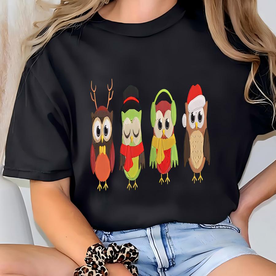 Christmas Owls Sweatshirt: Cute Owls Sweatshirt T-shirt