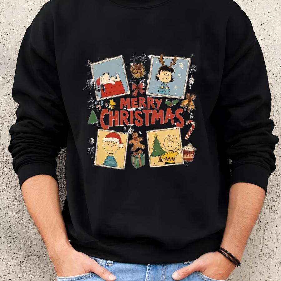 Vintage Christmas Sweatshirt: Peanuts Holiday Crewneck Sweatshirt