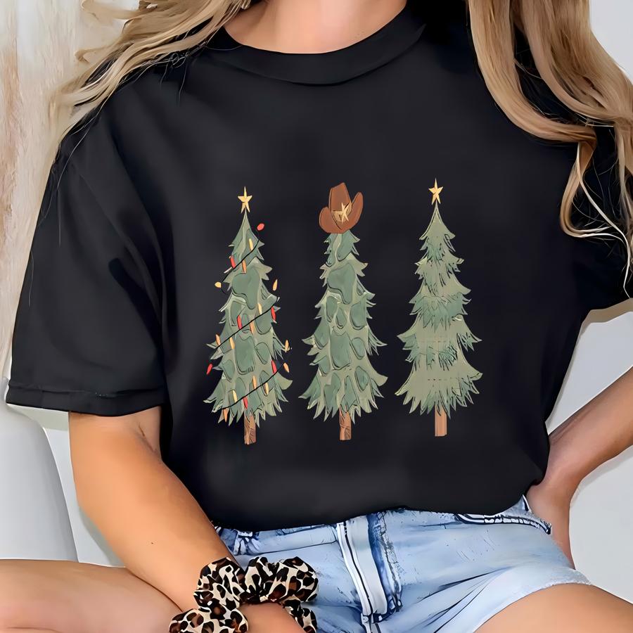 Christmas Tree Sweatshirt: Western Christmas Trees Sweatshirt T-shirt