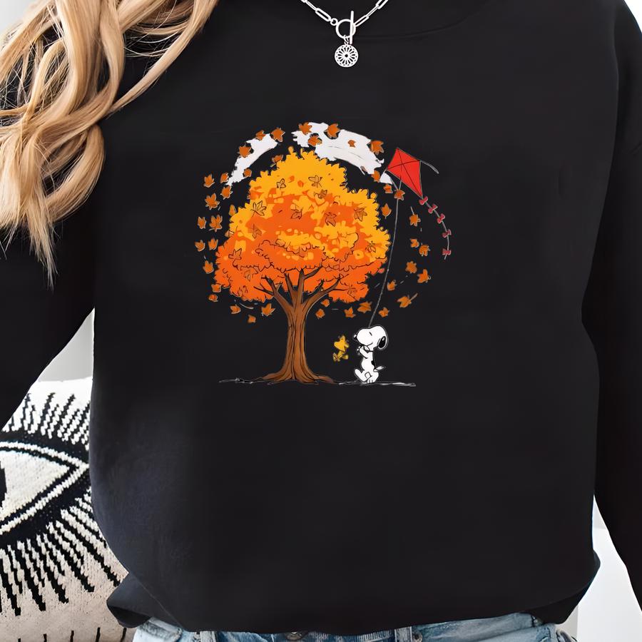 Fall Tree Sweatshirt: Peanuts Autumn Crewneck Sweatshirt