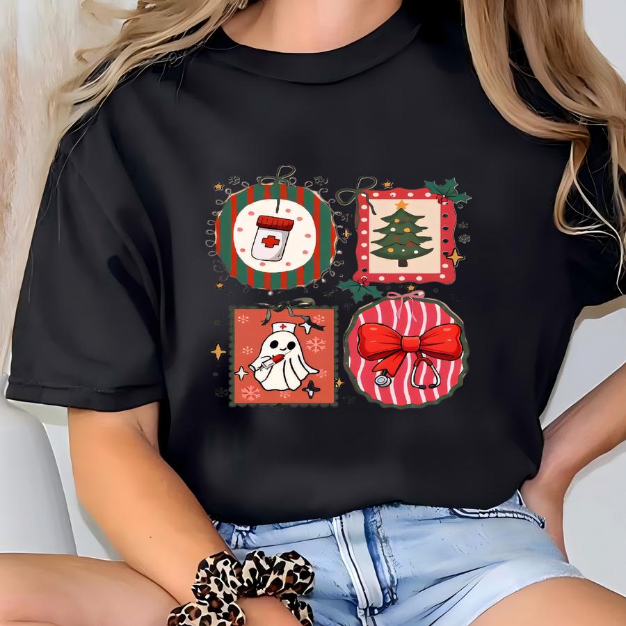 Christmas Nurse Shirt, Nursing Shirt, Holiday Gift For Nurse Christmas Shirt, Nursing School Tee, Xmas Nurse Crew Shirt T-shirt