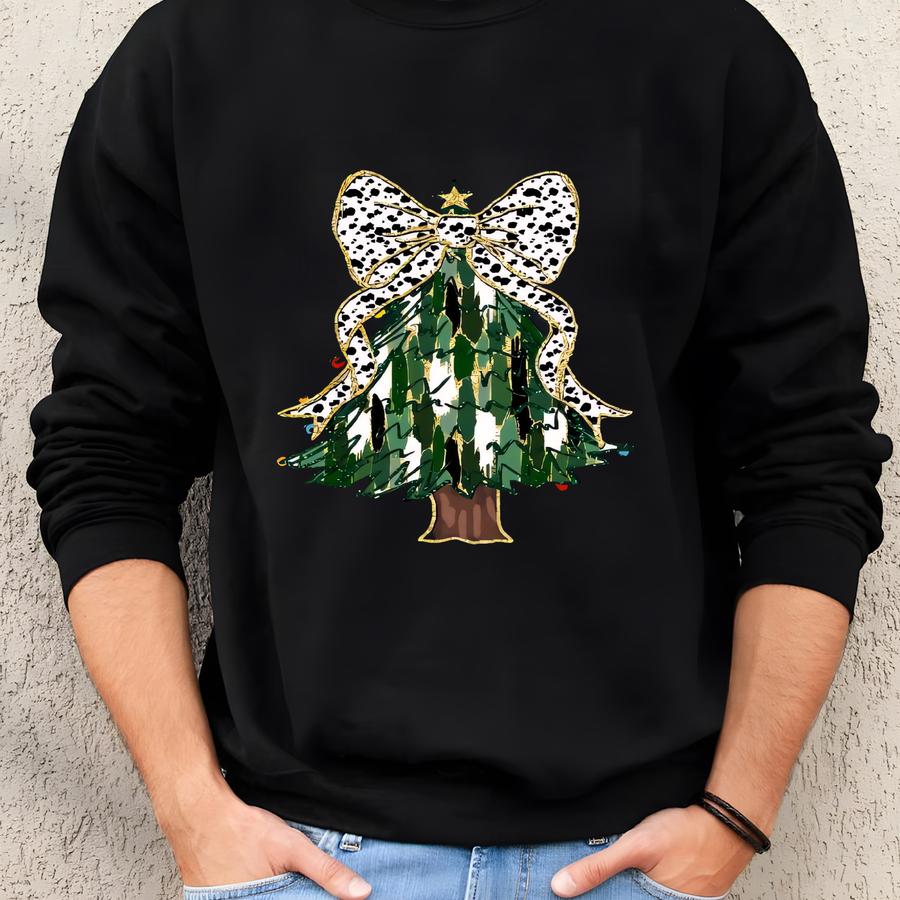 Girls Coquette Christmas Tree Shirt, Girls Christmas Tree Shirt, Christmas Coquette Bow, Christmas Tree T-shirt Sweatshirt