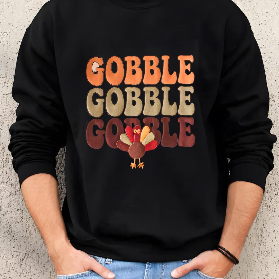 Gobble Thanksgiving Sweatshirt: Turkey Family Shirt Sweatshirt