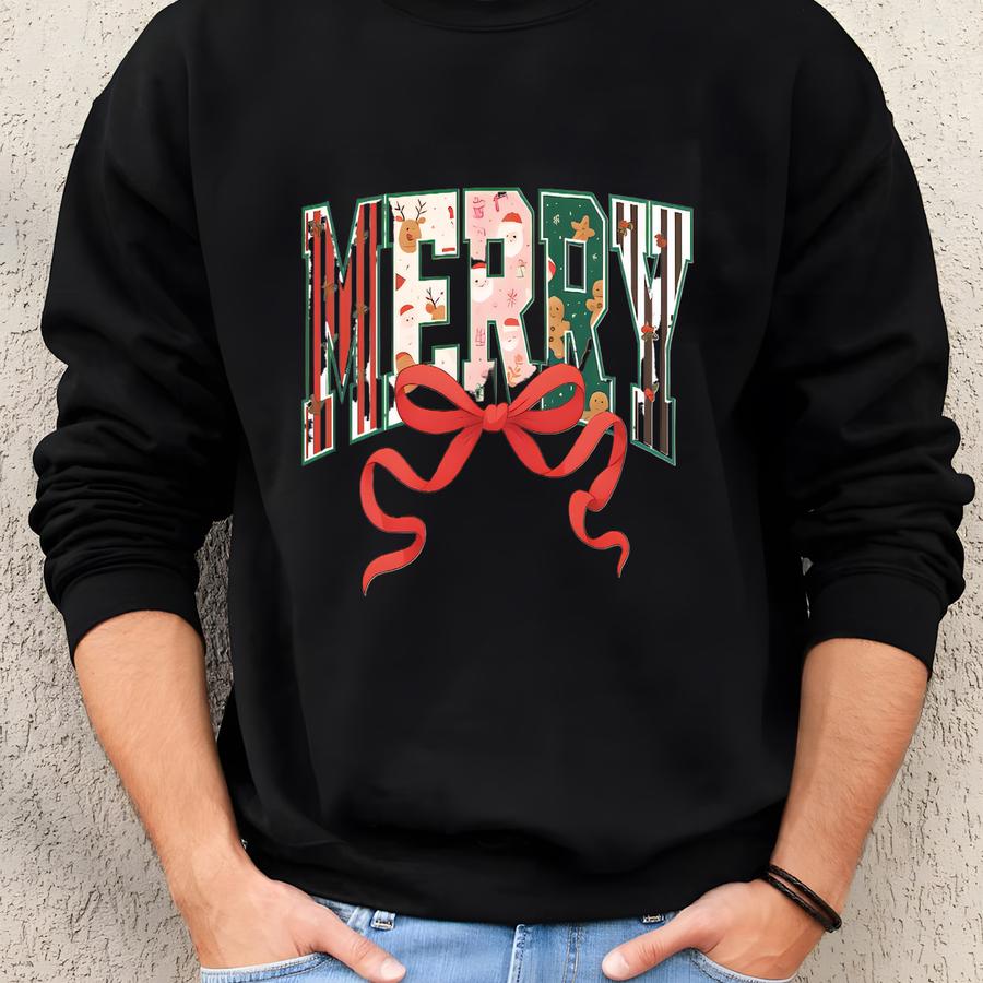 Merry Christmas Tshirt,coquette Shirt,christmas Girly,pic378 Sweatshirt