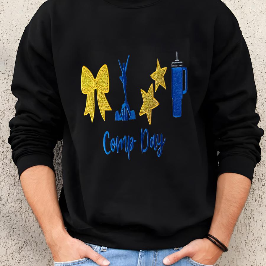 Cheer Comp Sweatshirt - Cheer Mom And Cheer Dad - Compeon Cheer Swag - Cheer Team Matching Outfits - Glitter Cheerleading Sweatshirt