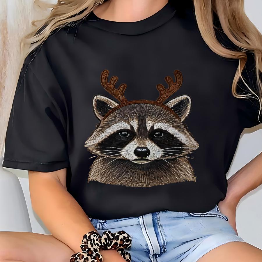 Raccoon Christmas Sweatshirt, Spreading Mild Chaos Crewneck, Funny Xmas Animal Lover Gift, Sarcastic Raccoon Sweater T-shirt