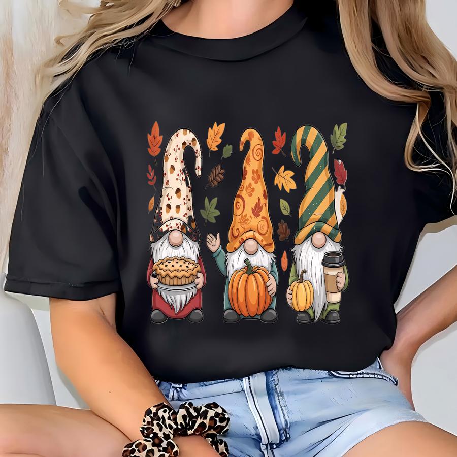 Fall Gnomes Sweatshirt,cute Thanksgiving Gnomes Shirt,fall Vibes Shirt,thanksgiving Gnomes Shirt,fall Lovers Tee,gift For Thanksgiving T-shirt