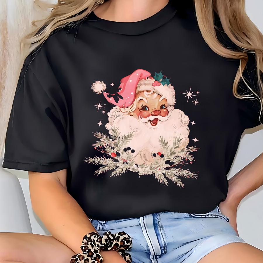 ® Vintage Santa Tee, Retro Santa Claus Shirt, Cute Santa Claus Xmas Tee, Christmas Shirt Xmas T-shirt