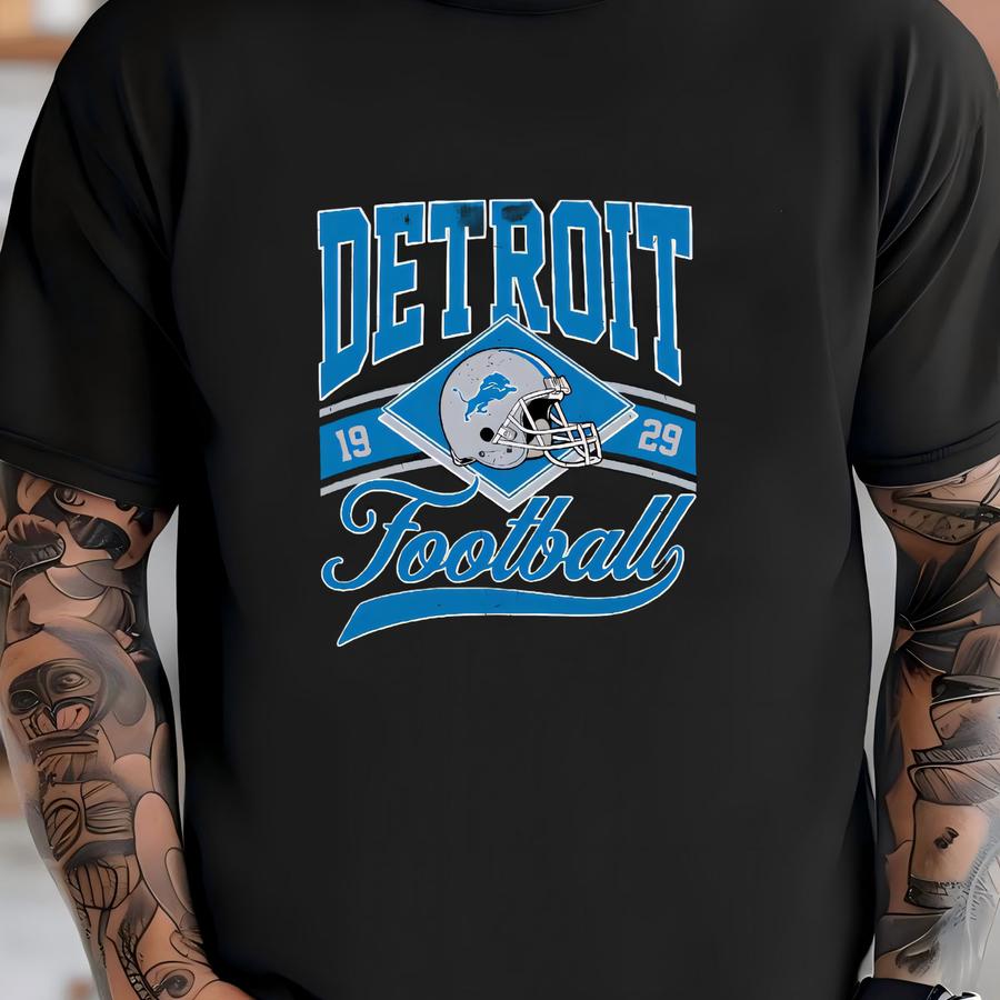 Kids Detroit Vintage Football Helmet Toddler Hoodie, Cute Lion Tee, School Football Team Tee, Detroit Football Shirt, Detroit Lion T-shirt