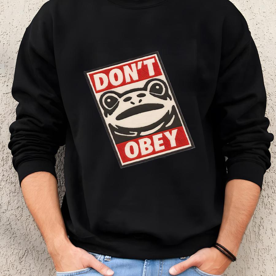 Portland Frog Don't Obey Sweatshirt, Don’t Obey Portland Frog,portland Frog Resist Shirt, Political, Anti-fascism  Sweatshirt