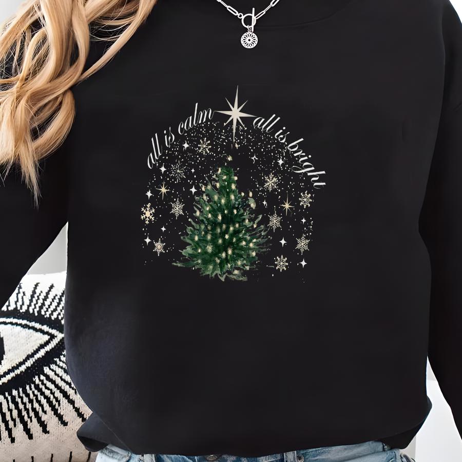 Christmas Tree Shirt, Minimal Chic Holiday Tee, Cute Christmas Shirt, Women's Christmas Shirt, Bright Christmas Shirt, Shirt Sweatshirt