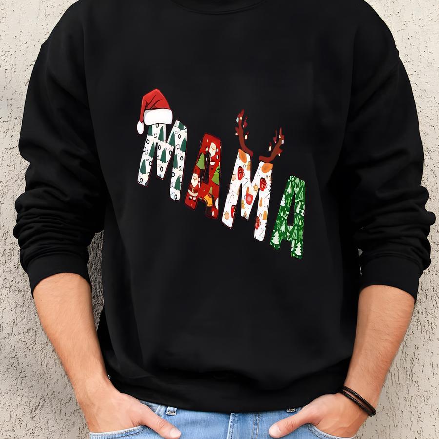 Family Christmas Name Shirt, Doodle Alphabet Family Christmas Shirt, Personalized Christmas Family T-shirt, Custom Christmas Shirt With Name Sweatshirt