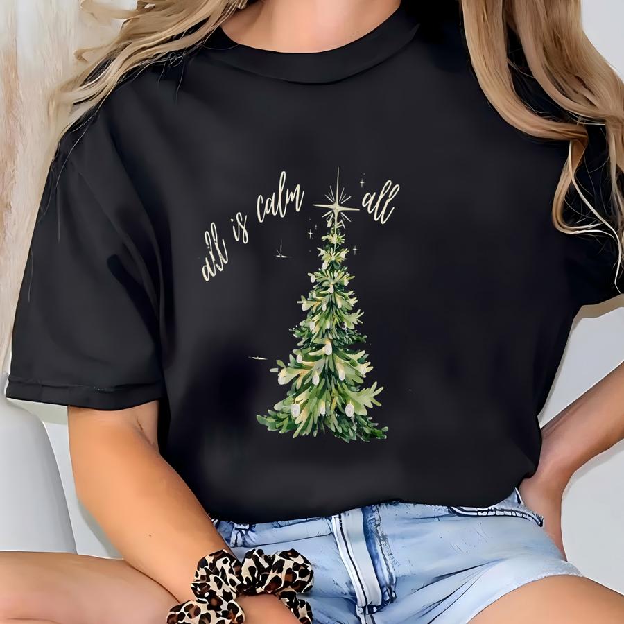 Christmas Tree Shirt, Minimal Chic Holiday Tee, Cute Christmas Shirt, Women's Christmas Shirt, Bright Christmas Shirt, Shirt T-shirt