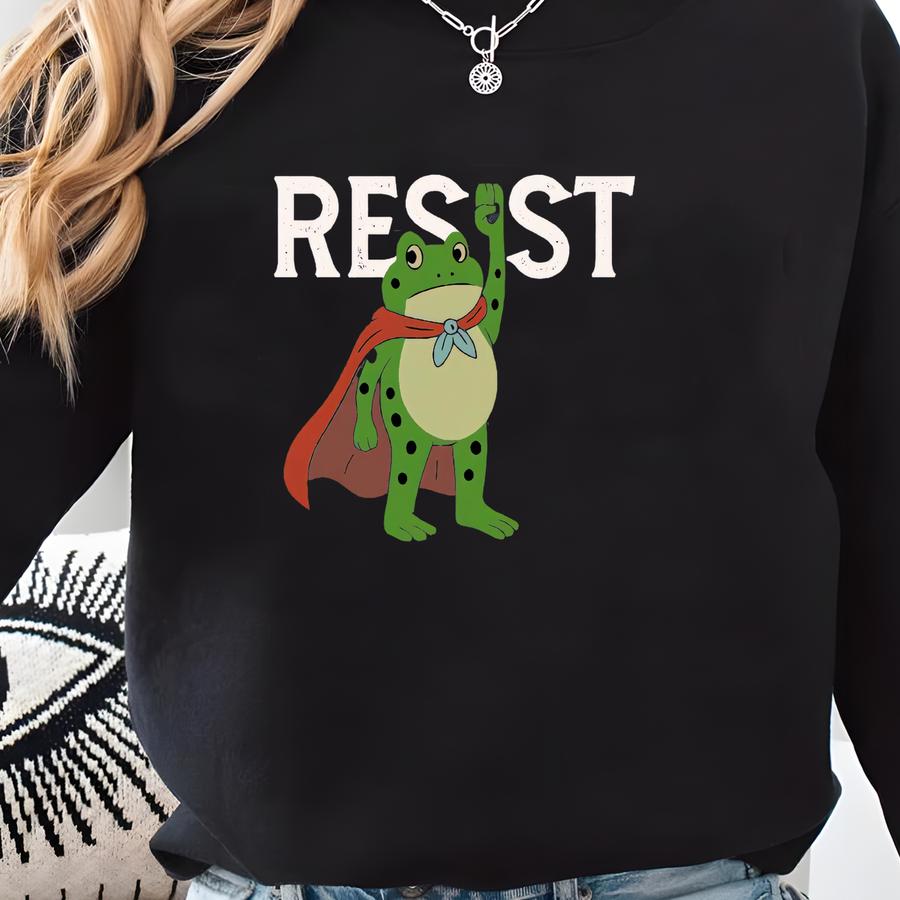 Resist Frog Shirt: Protest Frog Tee, I Stand With Frog Sweatshirt