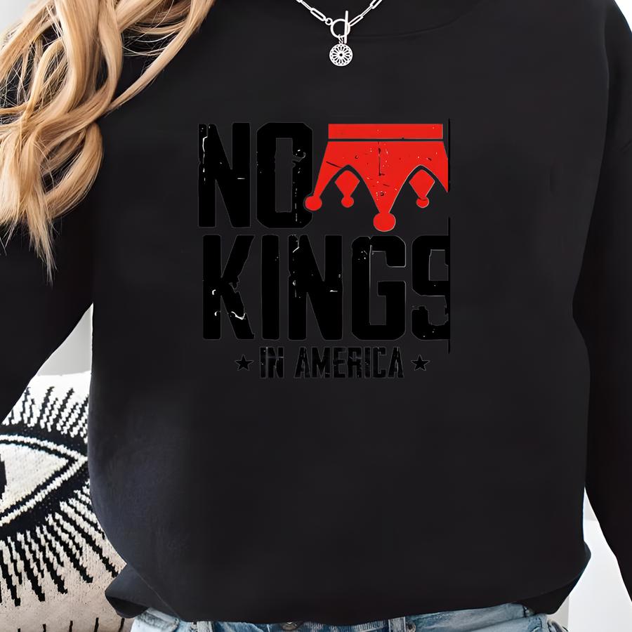 Nop Tshirt, No Kings Sweatshirt, Protest Hoodie, Anti Monarchy Hoodie, Revolutionary Statement Crewneck, Political Activism Shirt Sweatshirt