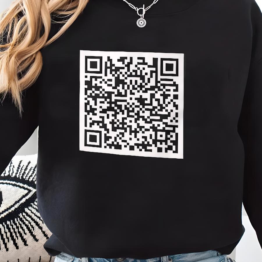 F*ck Qr Code Black Canvas Tee, Liberal Reusable Shopper, Anti Gift, Progressive Activist, Political Tote Sweatshirt