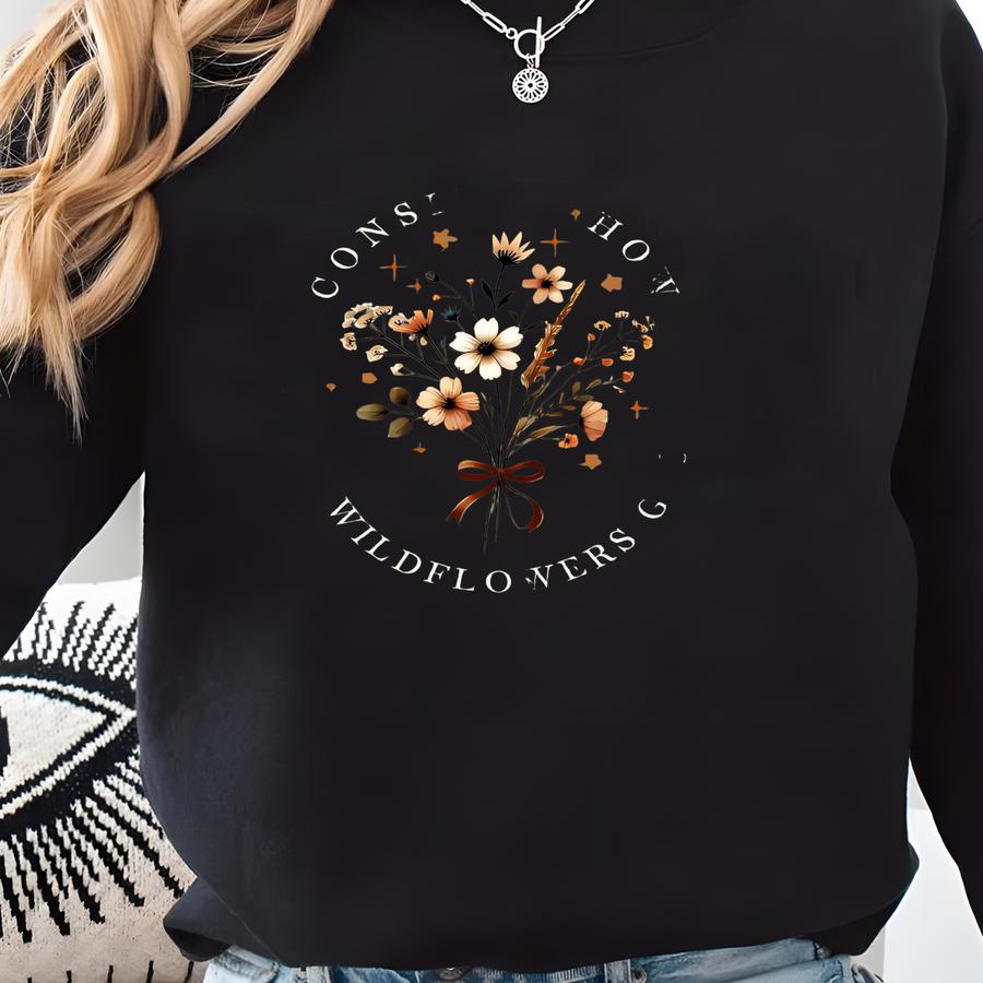 Consider How The Wildflowers Grow Bible Verse Sweatshirt: Christian Shirt Sweatshirt