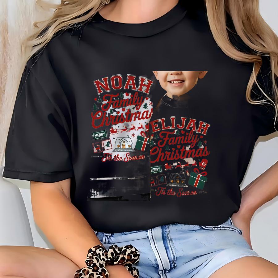 Personalized Family Christmas Sweatshirt W Custom Name: Xmas Matching Adult Kids Toddler Hoodie T-shirt