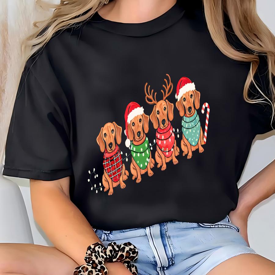 Dachshund Christmas Sweatshirt, Christmas Dog Shirt, Dachshund Shirt, Dachshund Mom Shirt, Dog Lover Shirt, Animal Lover Shirt T-shirt
