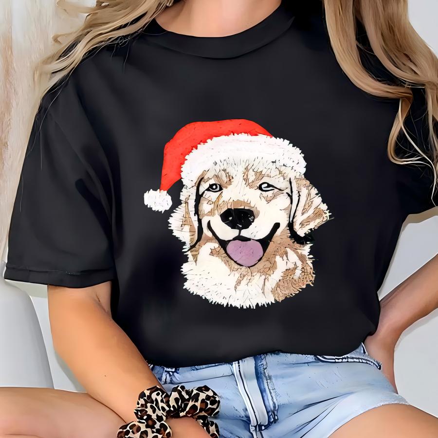 Christmas Golden Retriever Sweater Sweatshirt, Happy New Year Dog Hoodie, Christmas Lights, Dog Sweatshirt, Gift For Dog Lover T-shirt