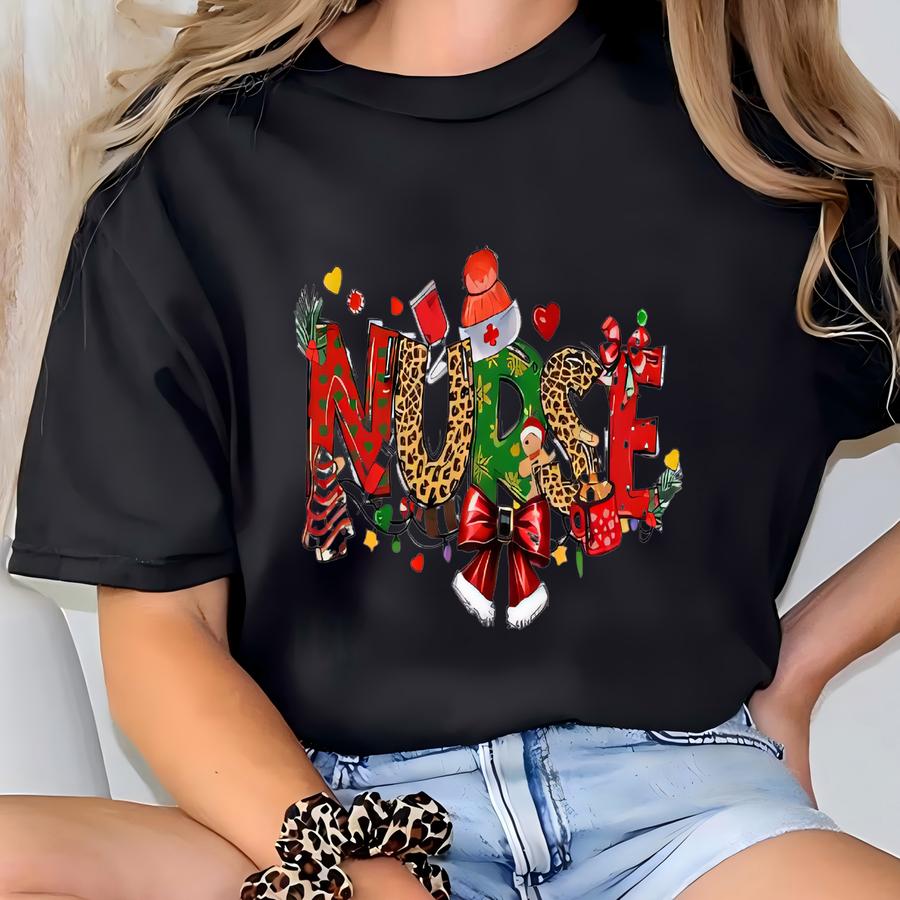 Coquette Christmas Nurse Tshirt, Xmas Nursing Sweatshirt, Christmas Clothes For Nurses, Gifts For Nurse, Merry Nurse Hoodie, Nursing Gifts T-shirt