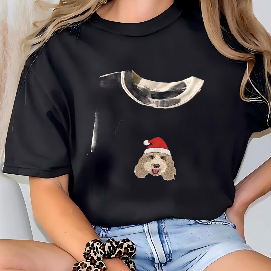 Pet Christmas Sweatshirt Using Photo, Custom Dog Sweater, Cat Crewneck Gift For Pet Owner, Dog Mom Holiday Shirt T-shirt