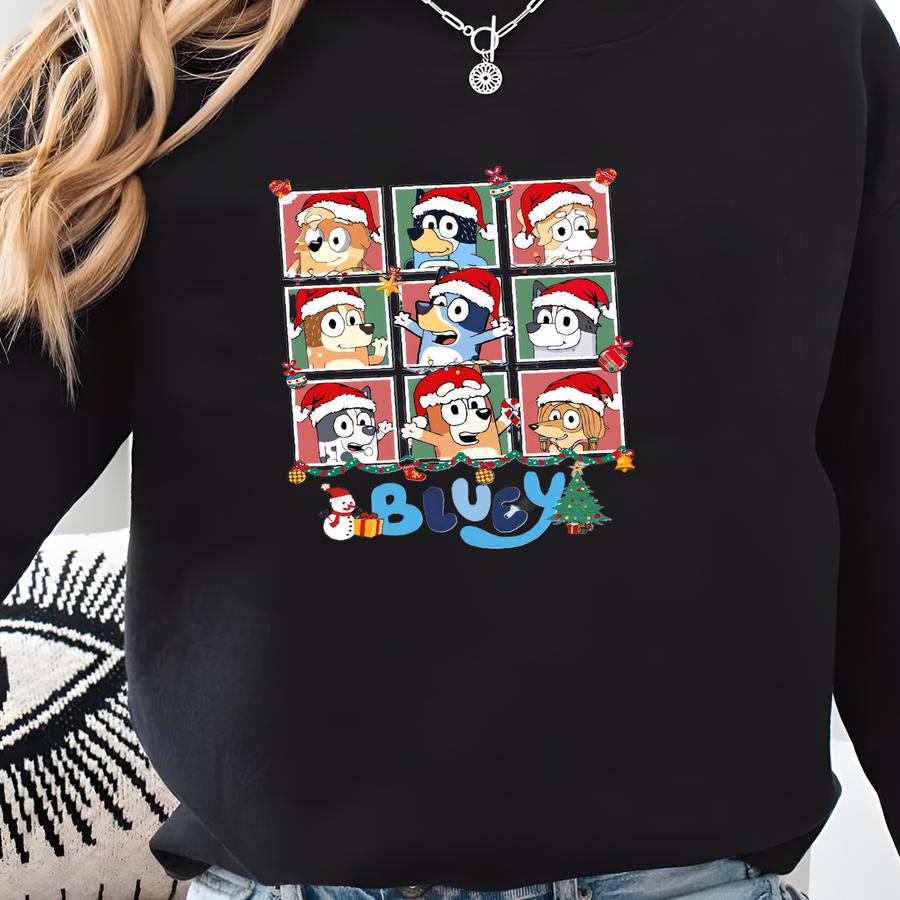 In My Christmas Era Sweatshirt Cartoon Blue Dog Christmas Sweatshirt Family Matching Christmas Sweater Cute Cartoon Christmas Sweatshirt Sweatshirt