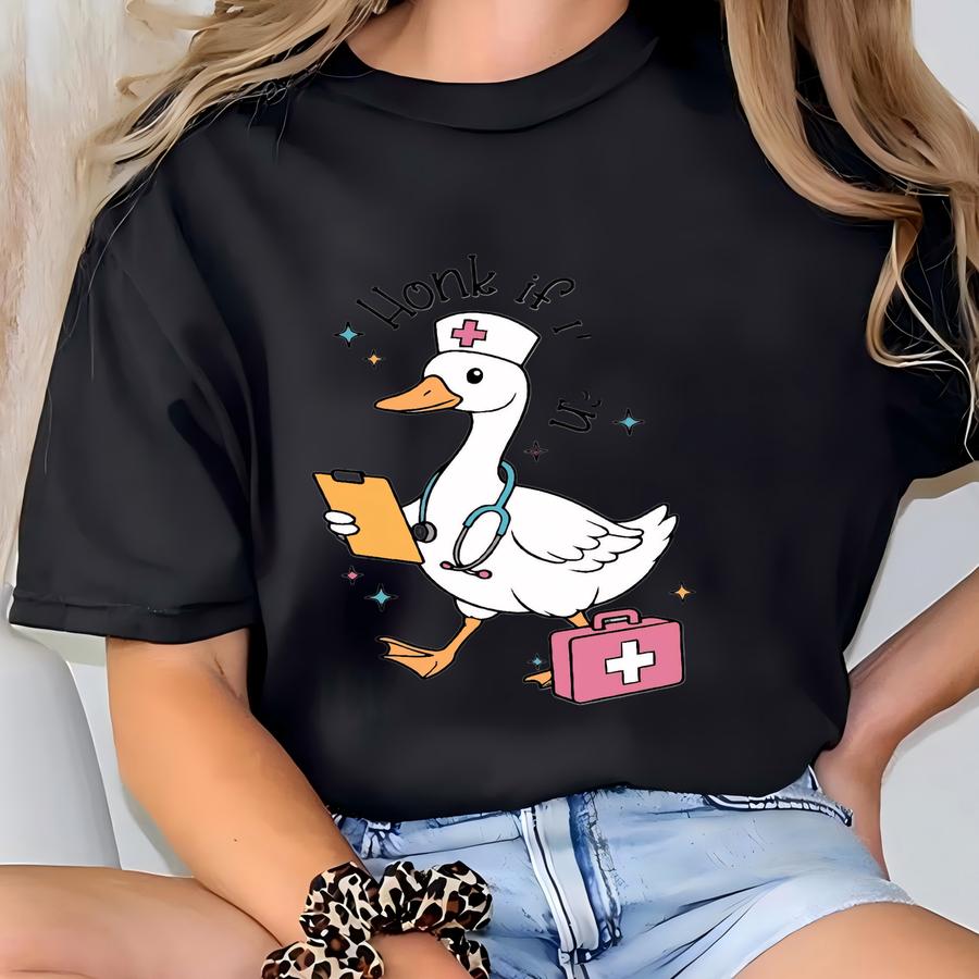 ® Honk If It's An Emergency Goose Shirt, Er Nurse Tee, Silly Goose Shirt, Healthcare Workers Shirt, Emergency Department Shirt T-shirt
