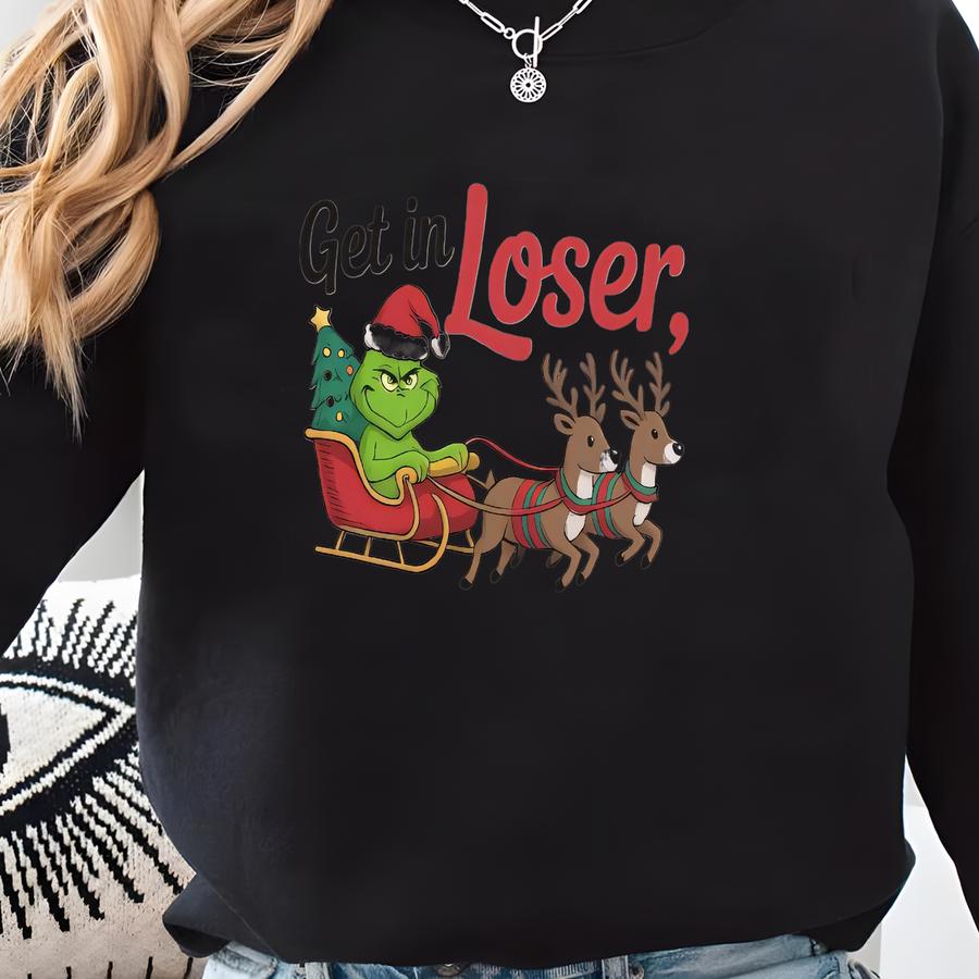 ® Get In Loser We're Stealing Christmas Shirt, Funny Christmas Shirt, Christmas Crewneck, Christmas Gift Hcng366 Sweatshirt