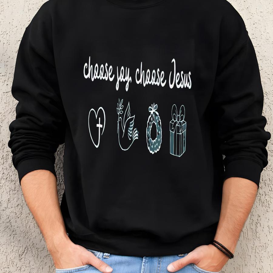 Choose Joy Choose Jesus Sweatshirt Christian Crewneck Faith Quote Pullover Inspirational Gift For Her Bible Verse Shirt Sweatshirt