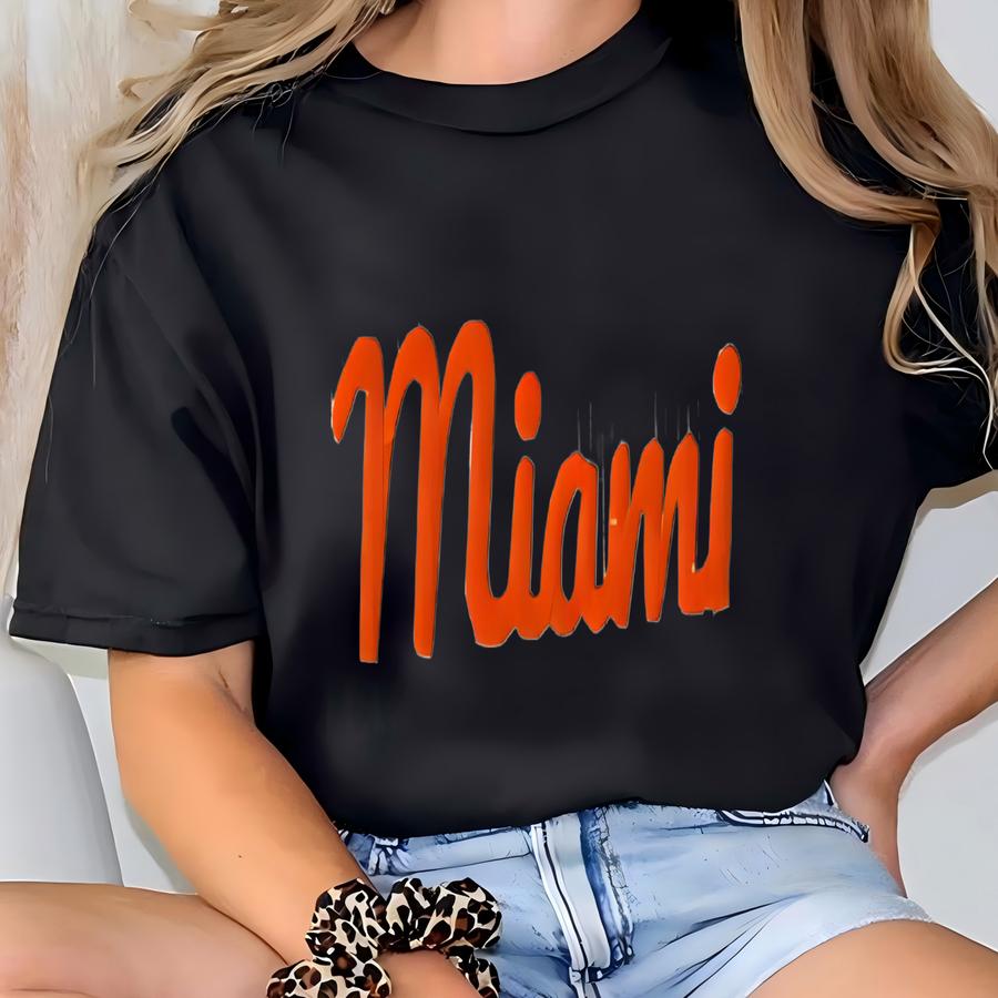 Miami Baby Tee: Custom Thread Color Football, Miami Basketball Crop Top For Women T-shirt