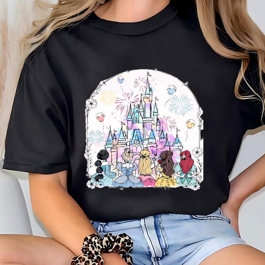 Koszulka Zamkowa Księżniczka®, Magiczna Koszulka Królestwa, Słodki Bluza Graficzna Księżniczka, Strój Rodzinny Kostium