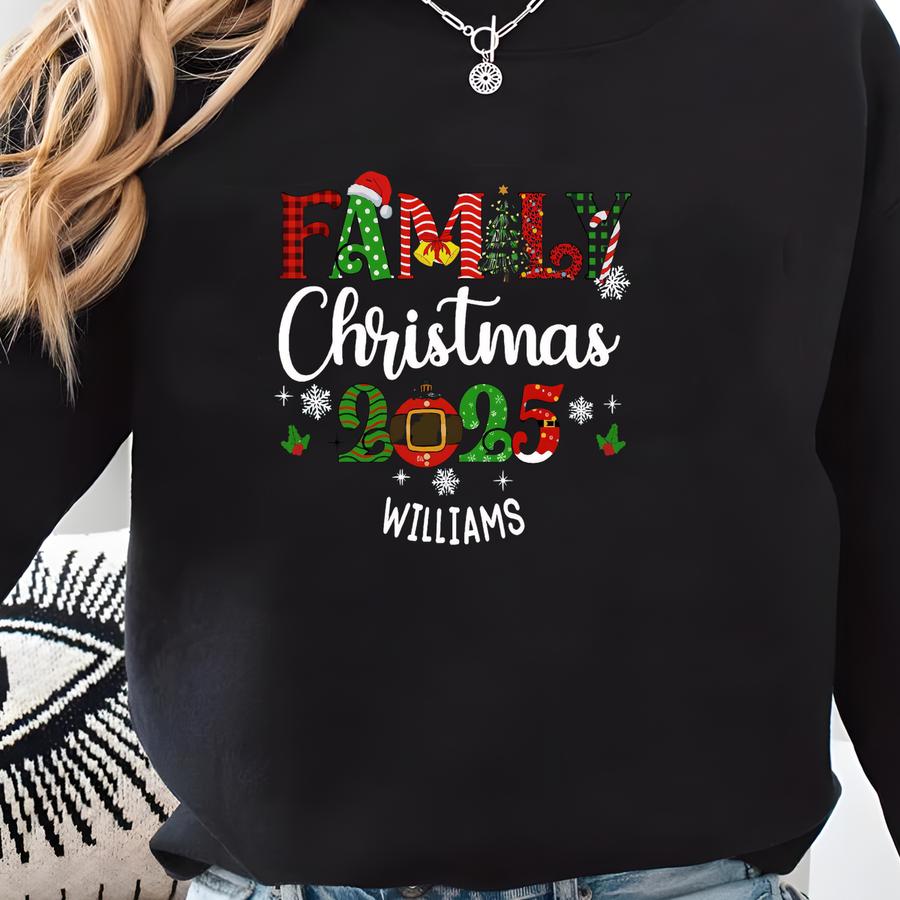 Custom Family Christmas Sweatshirt, Personalized Xmas Family Shirts, Christmas Gift, Christmas 2025 Sweater, Christmas Crew Shirt Sweatshirt