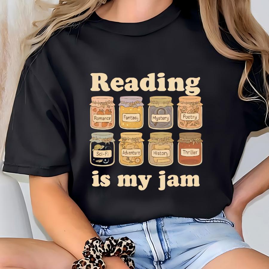® Reading Is My Jam Sweatshirt, Bookish Sweater, Gifts For Readers, Book Lover Gift, Reader Gift, Bookworm Outfit, Librarian T-shirt