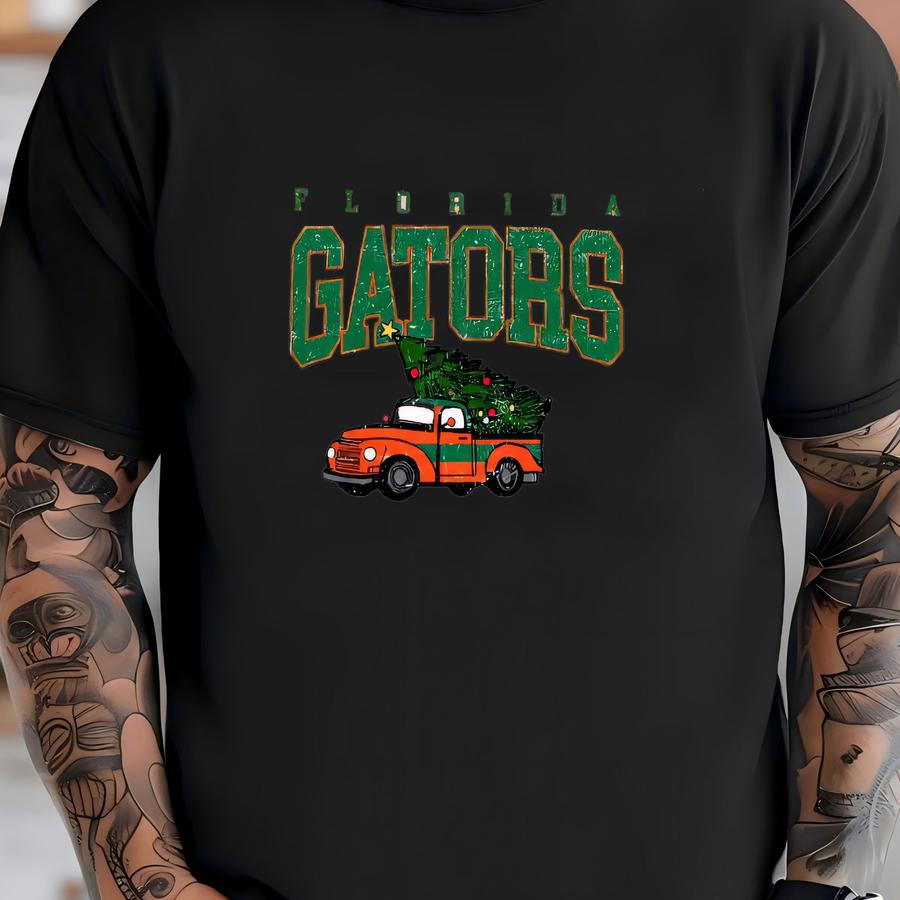 Florida Gators Christmas Truck Sweatshirt - Vintage College Holiday Pullover Shirt