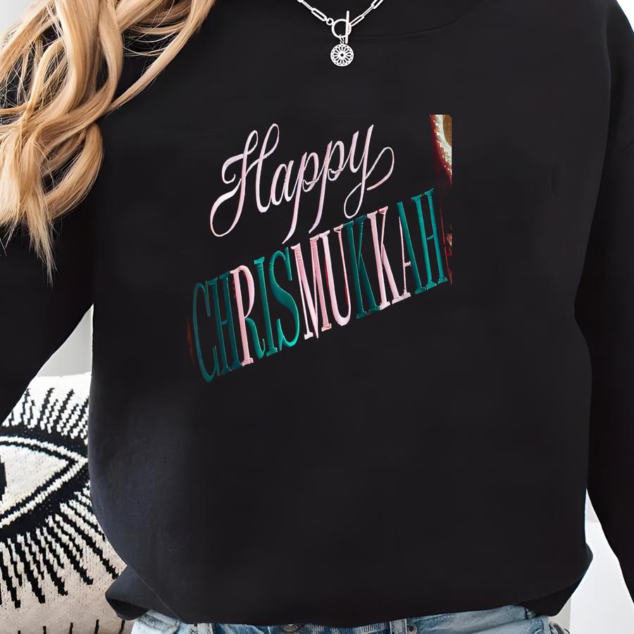 Happy Chrismukkah Sweatshirt, Christmas Hanukkah Y Shirt, Chanukah Sweater, Jewish Gift, Xmas Gift Sweatshirt