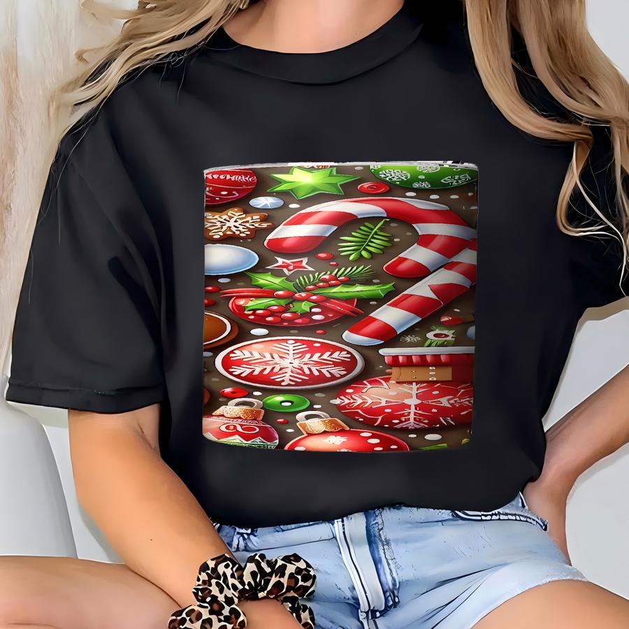 Santa Gingerbread Tumbler, Cute Christmas Coffee Cup, Preppy Tumbler For Girls, Christmas Present For Her, Skinny 20 30 Oz Tumbler T-shirt