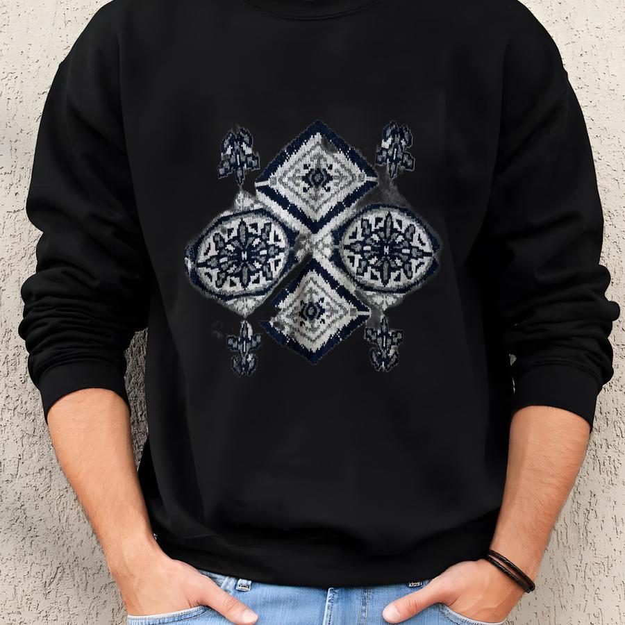 Armand Thiery Sweater Crazy Pattern Knit White Made In France Small Sweatshirt