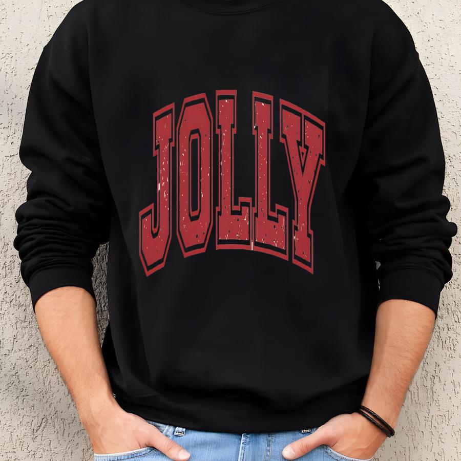 Jolly Christmas Sweatshirt, Christmas Sweater For Women, Jolly Sweater, Cute Christmas Crewneck, Holiday Sweatshirt, Xmas Sweater Sweatshirt