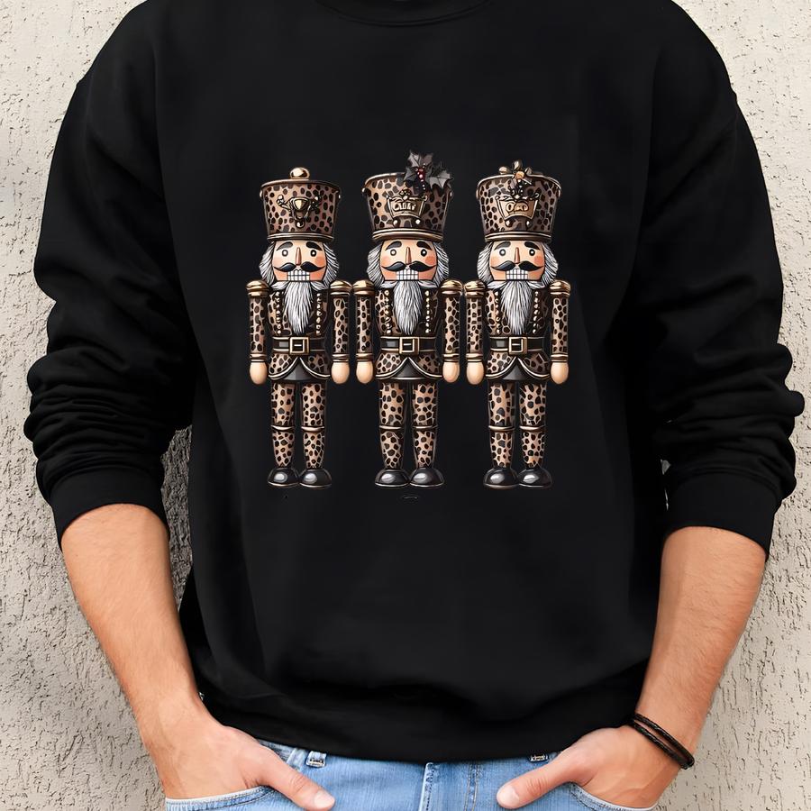 Leopard Nutcracker Shirt, Holiday Nutcracker Crewneck, Christmas Nutcracker Sweatshirt, Leopard Nutcracker Gift, Sugar Plum Fairy Tee Sweatshirt