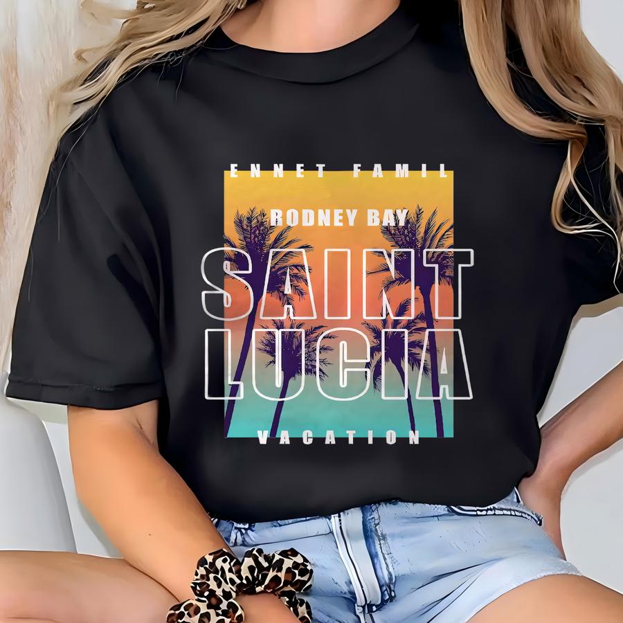 Custom Matching Tropical Beach Vacation Hoodie: Personalized Cruise Palm Tree Tee Group Unisex T-shirt