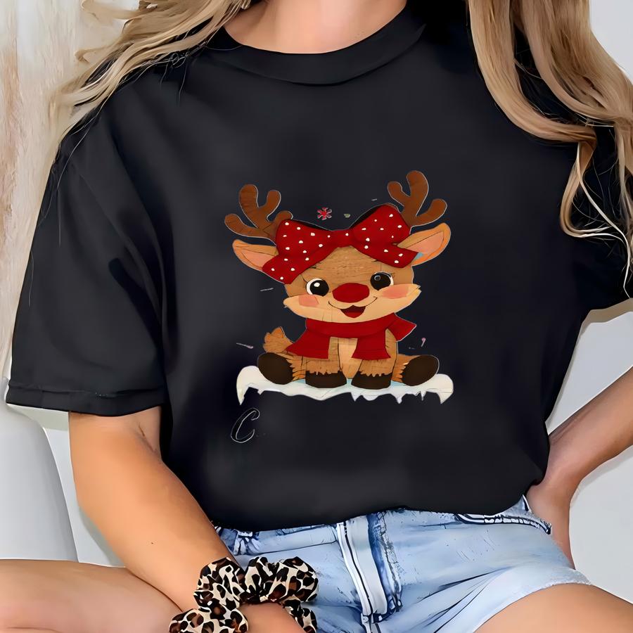 Custom Reindeer Toddler Sweatshirt, Youth Christmas Hoodie, Cute Holiday Animal Outfit, Personalized Santa’s Helper Hoodie T-shirt