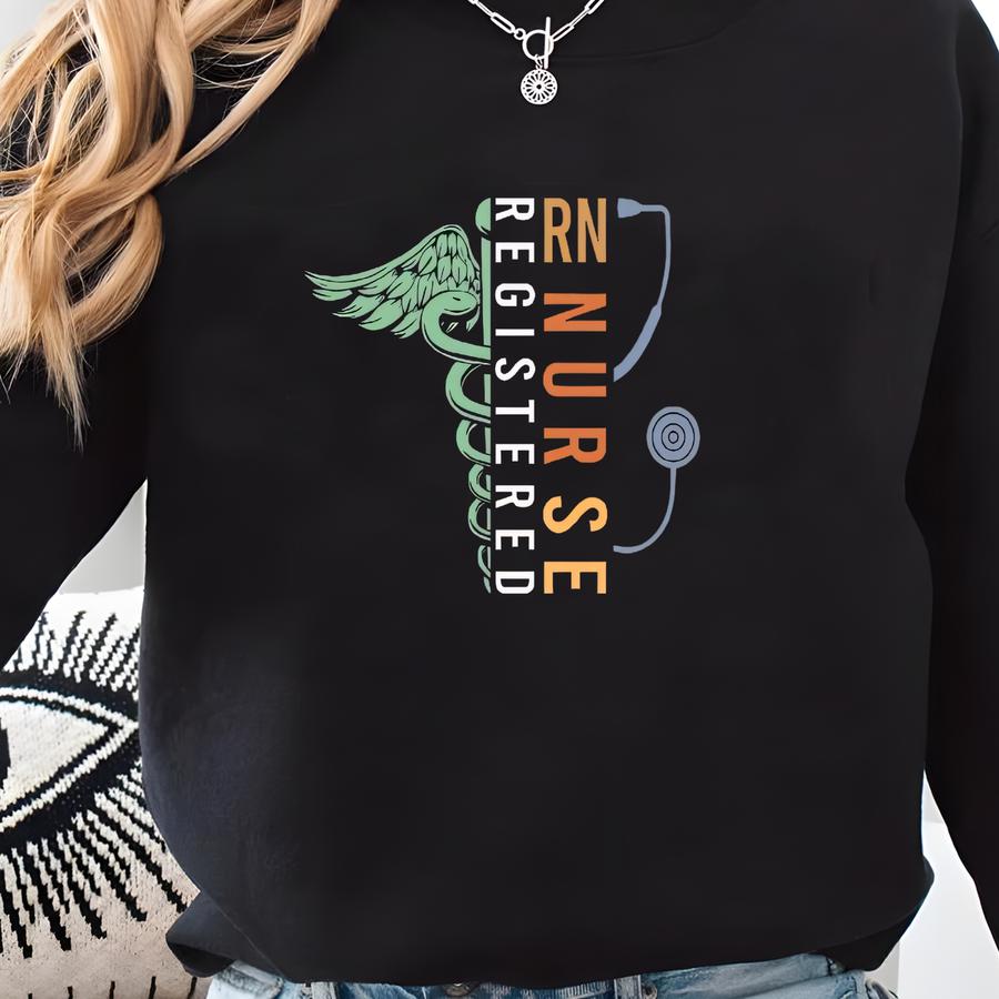 Rn Nurse Registered ® Shirt, Proud Healthcare Professional Shirt, Registered Nurse Graphic Shirt, Modern Medical Life Shirt Sweatshirt