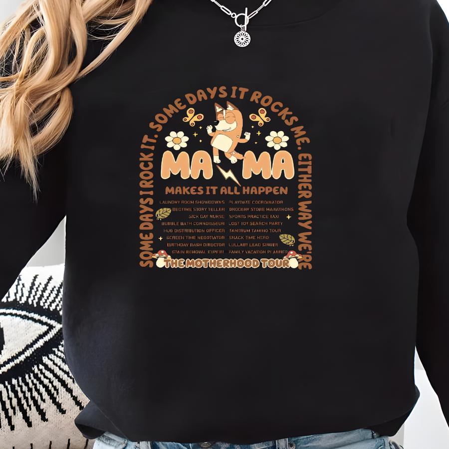 Bingo Mom Two Sided Motherhood Some Day Rock It Some Day It Rocks Me Shirt, Mama Shirt, Rocker Mom Gifts, Mothers Day Gift,blue Dog Mama Tee Sweatshirt
