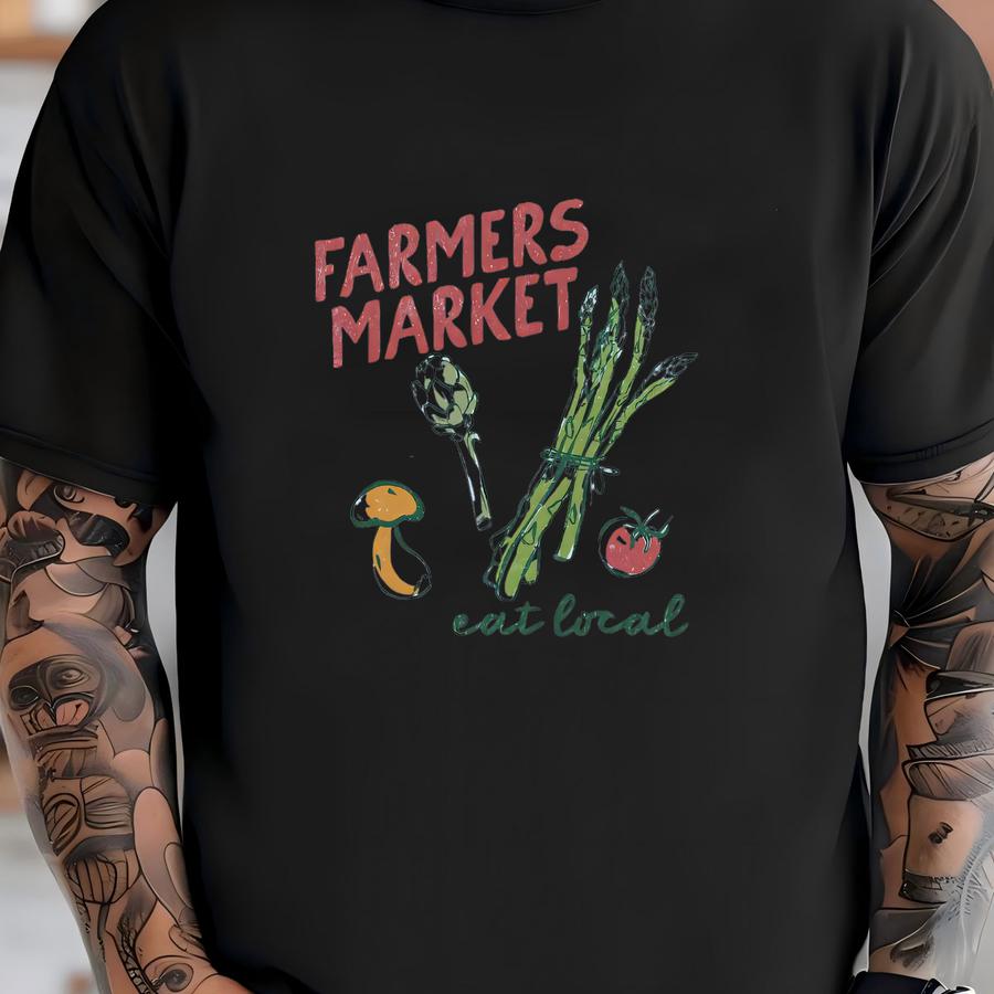 Farmers Market Short Sve Toddler Hoodie | Super Cute Boho Foodie Tee | Eat Local, Organic Shirt | Veggies Tee | Gift Idea For Boy, Girl T-shirt