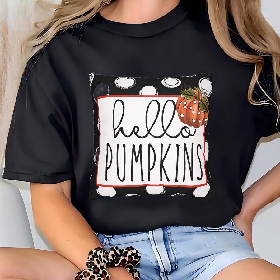 O Pumpkins Throw Pillow Cover: Dotted Pumpkin, Autumn Decor T-shirt